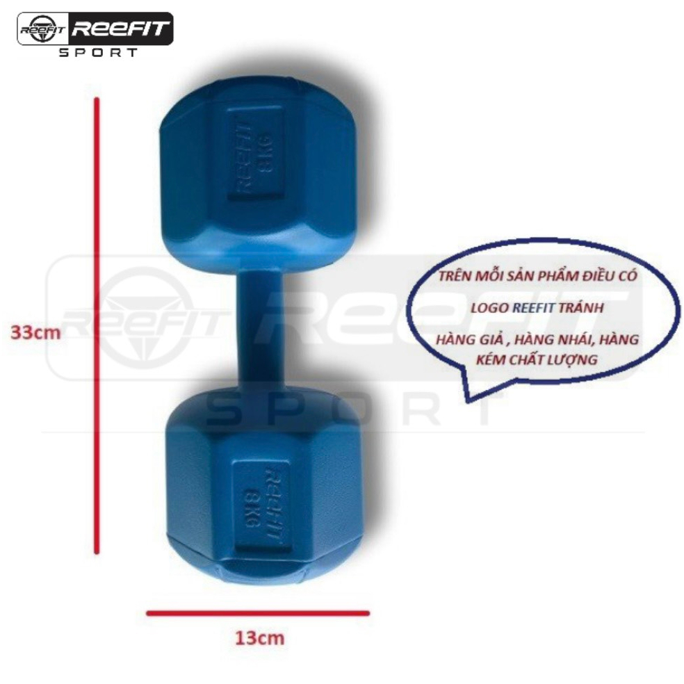 Bộ 2 vỏ tạ tay nhựa bát giác Reefit 8kg không ruột (gồm 2 vỏ 8kg) (PHUCTHANHSPORT)