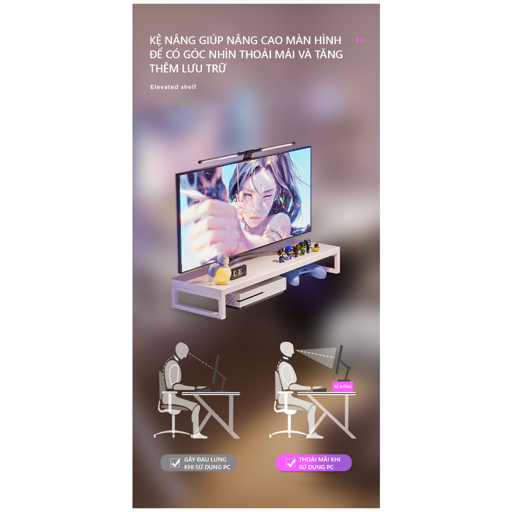 Bàn gaming cao cấp chân chữ K kết hợp ngồi học làm việc kiểu dáng hiện đại mạnh mẽ GM80