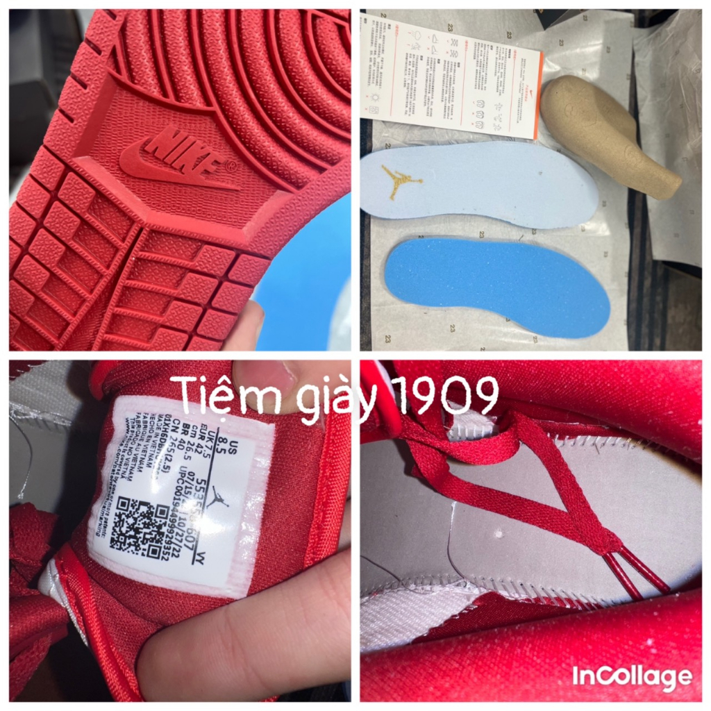 Giày Thể Thao Jordan    Đỏ Chỉ Vàng Logo Vàng  Gym Read Chỉ Vàn