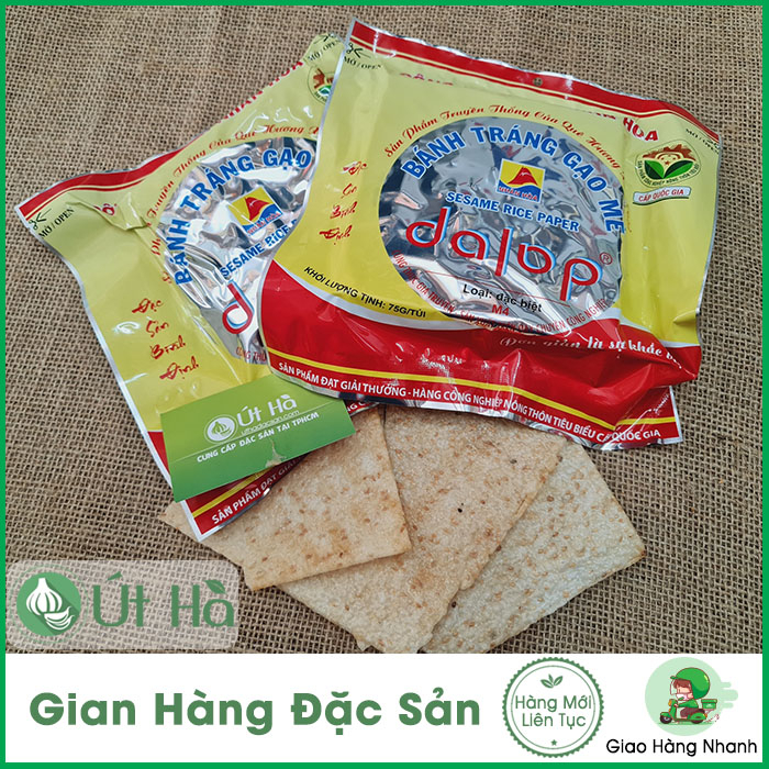 Bánh Tráng Gạo Mè Dalop Combo 3 Gói Bánh Tráng Nướng Sẵn (BÁNH SẼ VỠ KHI VẬN CHUYỂN) - Út Hà Đặc Sản