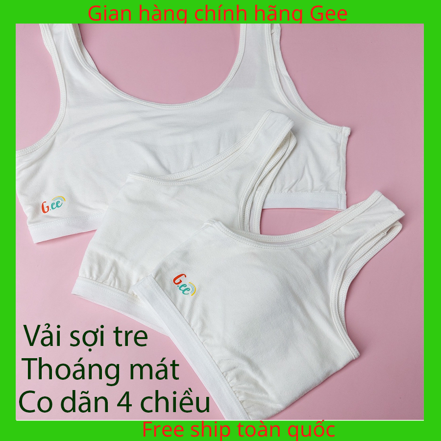 Áo lá học sinh nữ cấp 2 cấp 3 áo lót học sinh cao cấp Gee vải sợi tre kháng khuẩn thấm hút