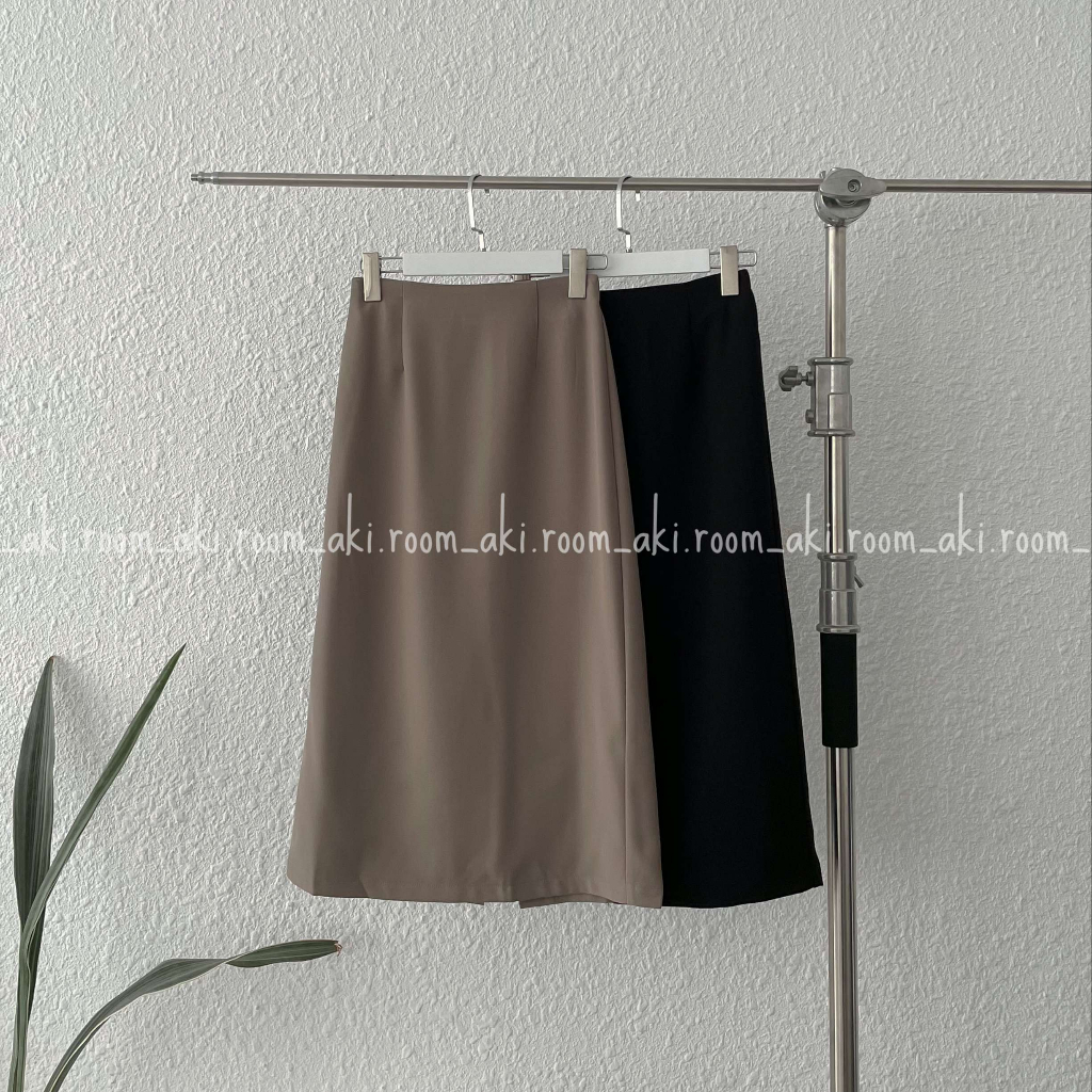 Chân váy dài dáng A nhẹ xẻ sau cạp lưng chun khóa hông chất mướt (có lớp lót) 6868