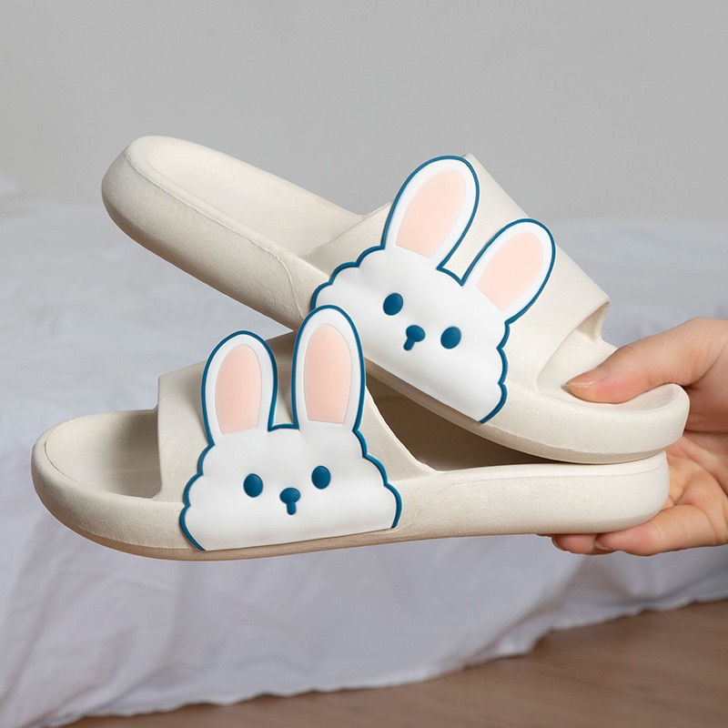 Dép quai ngang đế bánh mì ，hình thỏ con đáng yêu ，dép lê nữ thời trang đi trong nhà