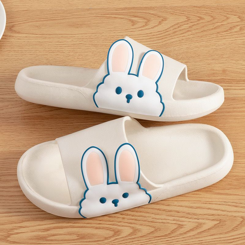 Dép quai ngang đế bánh mì ，hình thỏ con đáng yêu ，dép lê nữ thời trang đi trong nhà