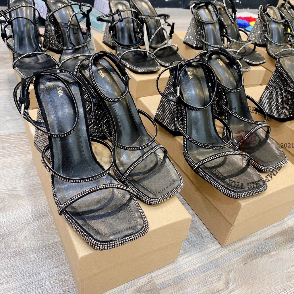 GIÀY CAO GÓT TOTIIE STORE - SANDAL HAI QUAI MẢNH ĐÍNH ĐÁ PHONG CÁCH THỜI TRANG NỮ HIỆN ĐẠI G2304230