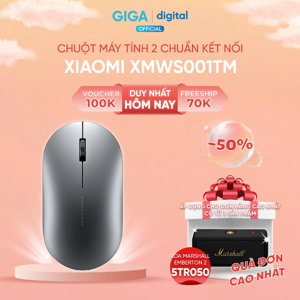 Chuột máy tính 2 chuẩn kết nối Xiaomi Fashion Mouse XMWS001TM nhỏ gọn