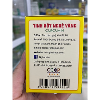 Tinh bột nghệ vàng Curcumin Bà Bé 100g