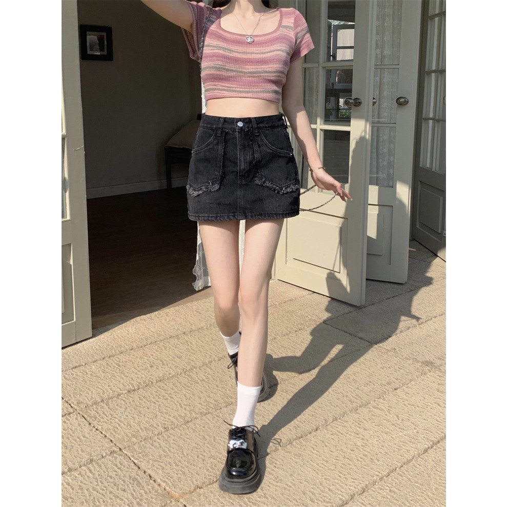 chân váy bò jean nữ chữ a ngắn jeans cạp cao huyenjean_06 ms03 | BigBuy360 - bigbuy360.vn