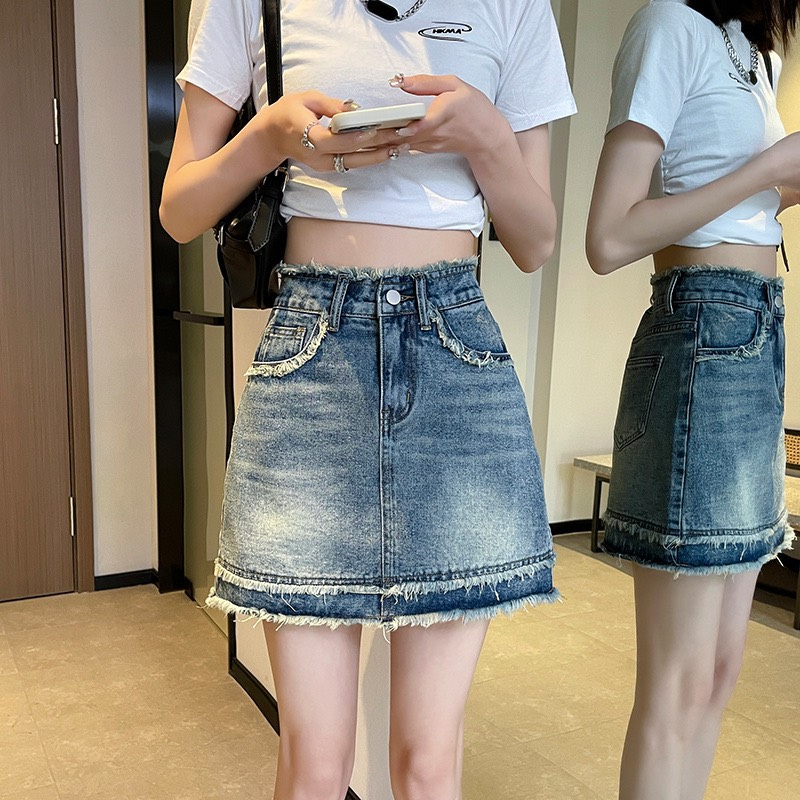 chân váy bò jean chữ a nữ jeans cạp cao phong cách style huyenjean_06 ms02 | BigBuy360 - bigbuy360.vn