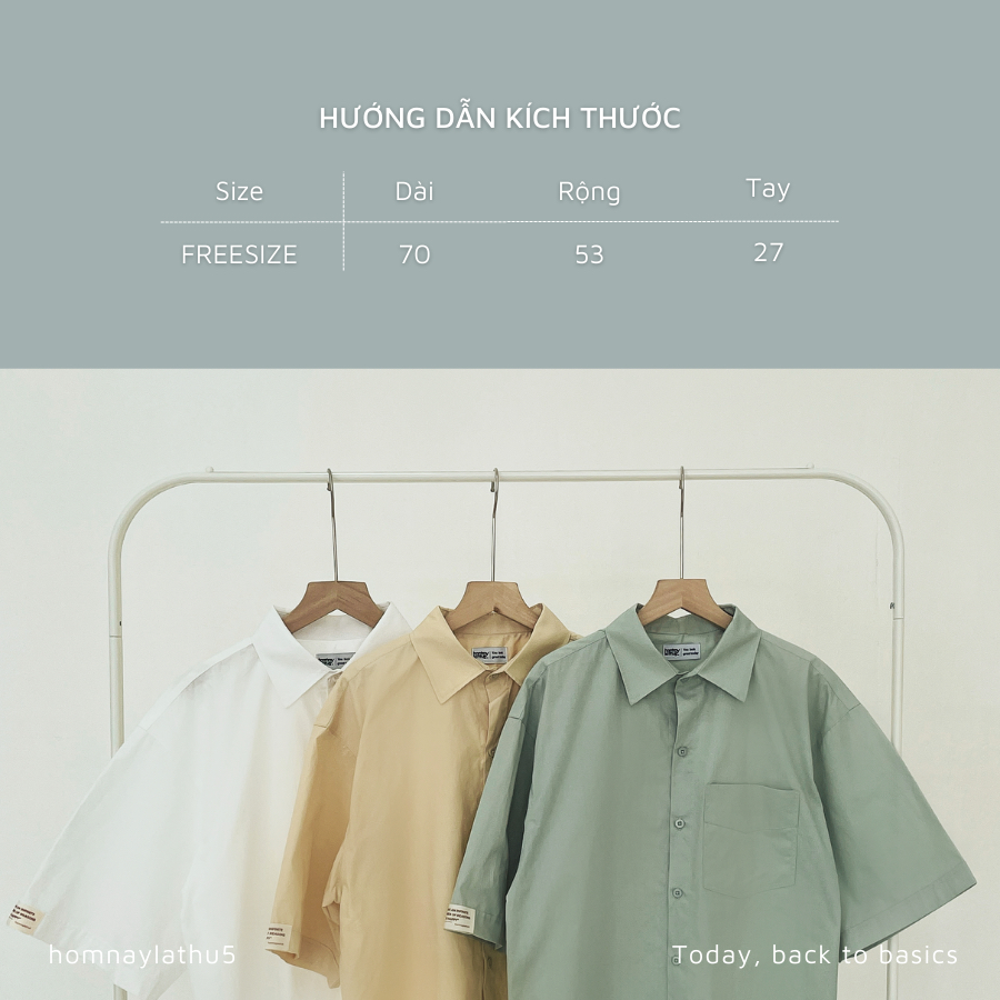 Áo sơ mi Tay ngắn Trắng Be Xanh bơ Form rộng Eunjoo Shirt Thiết kế Homnaylathu5 | BigBuy360 - bigbuy360.vn