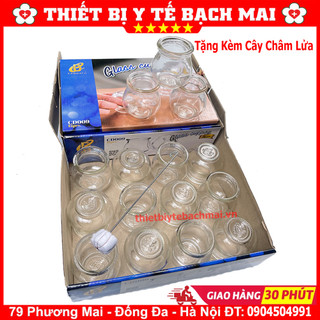 Bộ 12 Ống Giác Hơi Thủy Tinh + Kèm Cây Châm Lửa