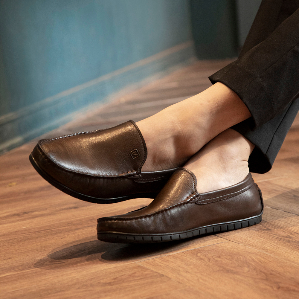 Giày lười nam MULGATI Classic Moccasin da bò cao cấp - 7590A-18