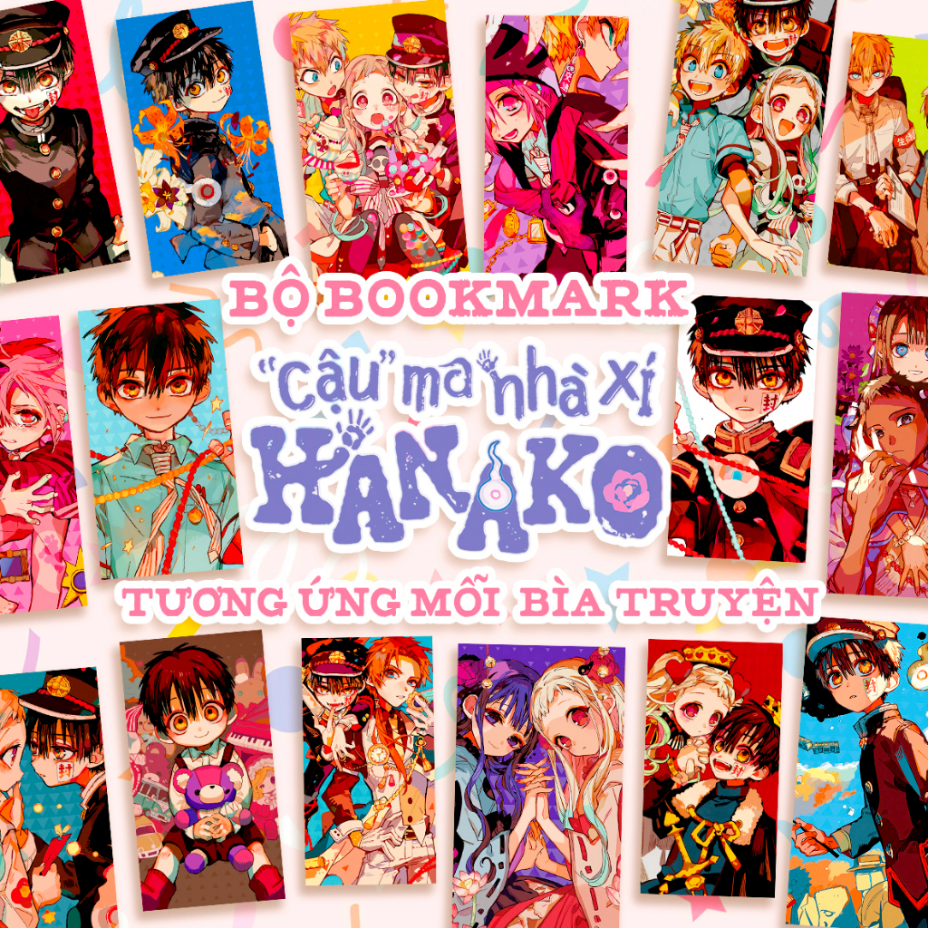 Bookmark Cậu Ma Nhà Xí Hanako phiên bản bìa truyện - JIBAKU SHOUNEN HANAKO - bookmark manga anime xinh xắn