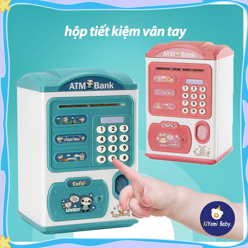Két sắt mở khóa bằng vân tay cho Bé Đồ chơi Ngân hàng Tiết kiệm tiền quà tặng cho bé tốt nhất