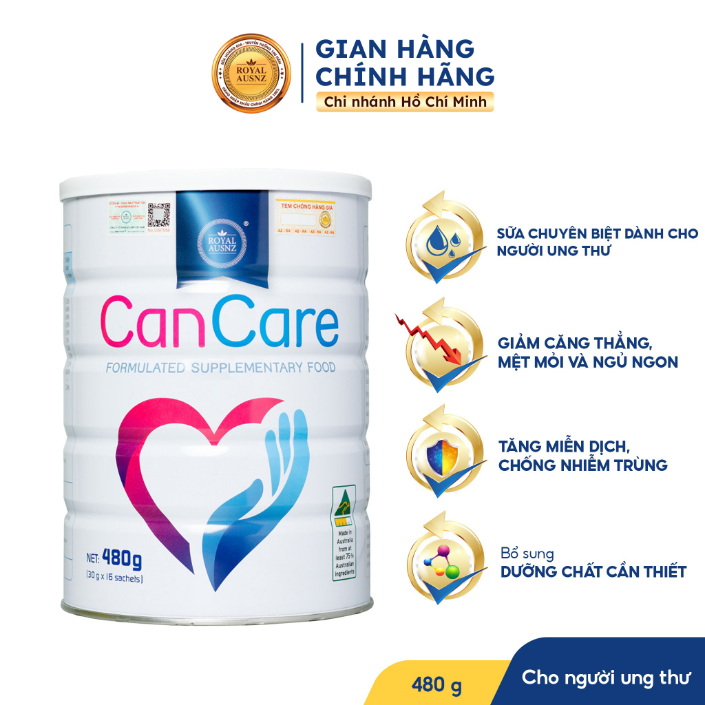 Sữa Hoàng Gia Úc ROYAL AUSNZ Cancare Bổ Sung Dinh Dưỡng Chuyên Biệt Dành Cho Người Ung Thư Hộp 480g