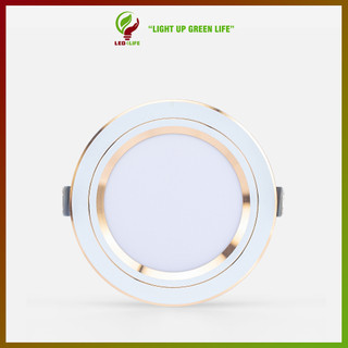 Đèn LED Âm Trần Downlight Rạng Đông Đổi 3 Màu D AT10L DM 60/3W, Khoét lỗ 60, Vỏ Nhôm Đúc - (Viền Vàng/ Viền Bạc)
