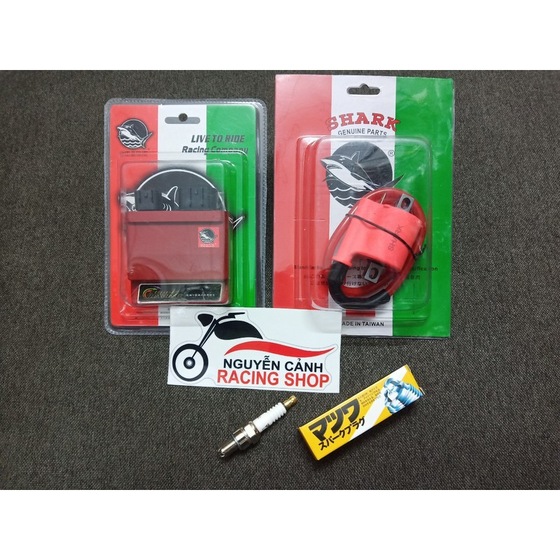 Mobin shark+ ic shark+ bugi 3 chấu gắn xe exciter 135=combo 3 món