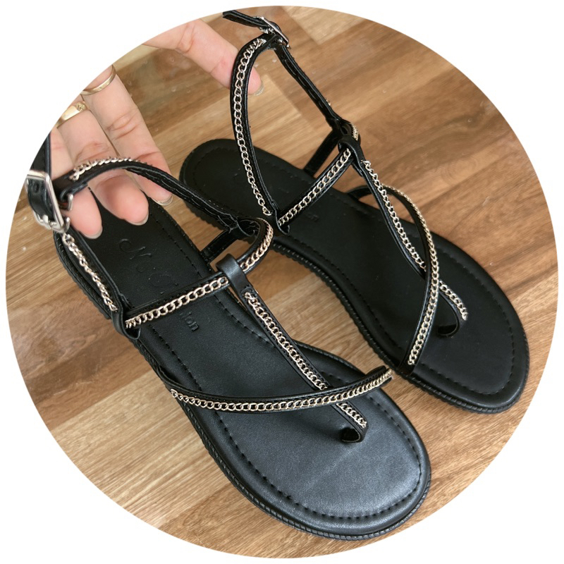 Sandan bệt xỏ ngón mũi tròn dây xích Bigsize 35-43