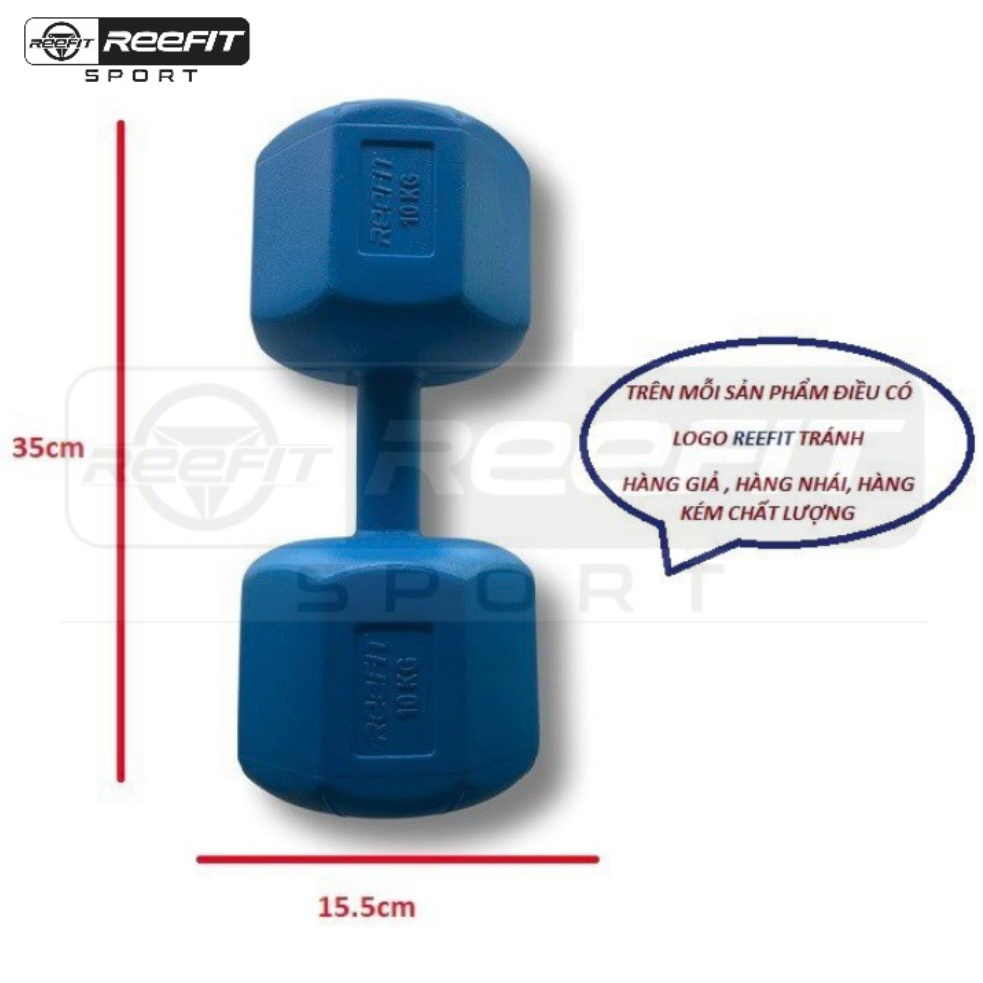 Vỏ tạ tay nhựa bát giác Reefit 10kg không ruột