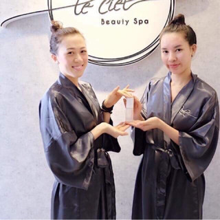 ÁO CHOÀNG SPA, ÁO CHOÀNG MAKE UP , ÁO CHOÀNG CÔ DÂU CHẤT PHI LỤA CAO CẤP