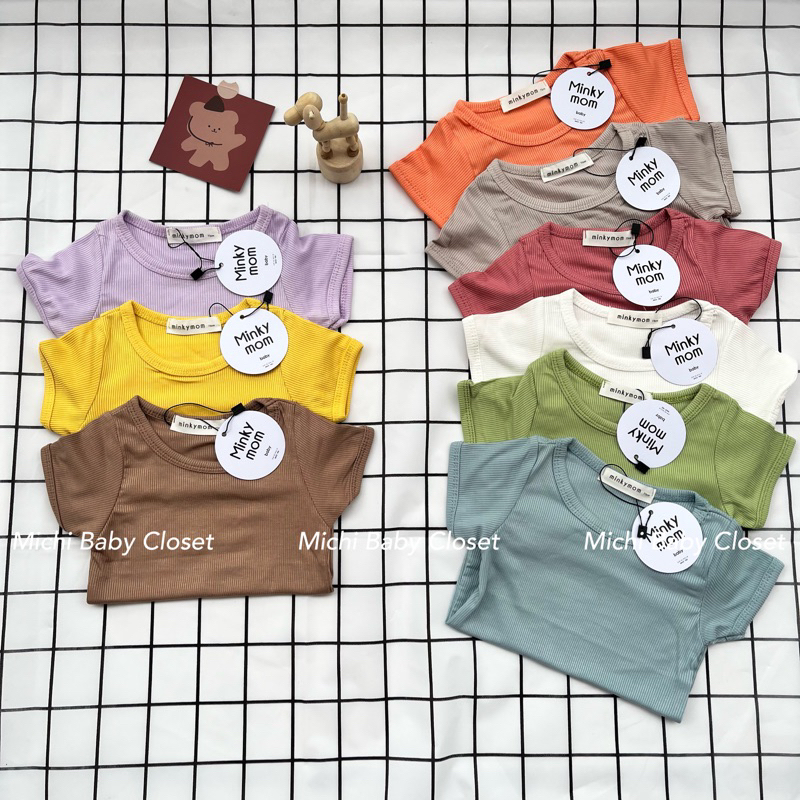 [HÀNG CHÍNH HÃNG] Bộ cotton gân tăm MINKYMOM Quảng Châu cạp cao dáng q