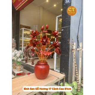 ❤ bình sen gỗ hương 17 bông ❤