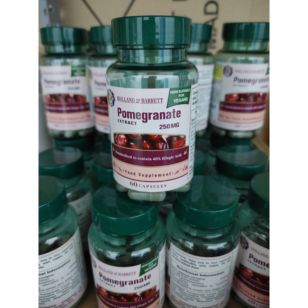 Viên uống lựu đỏ sáng da chống nắng Holland & Barrett 60 viên bảo vệ làn da tối ưu nhất