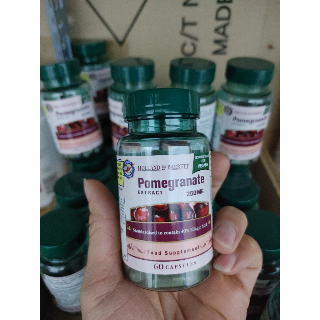 Viên uống lựu đỏ sáng da chống nắng Holland & Barrett 60 viên bảo vệ làn da tối ưu nhất