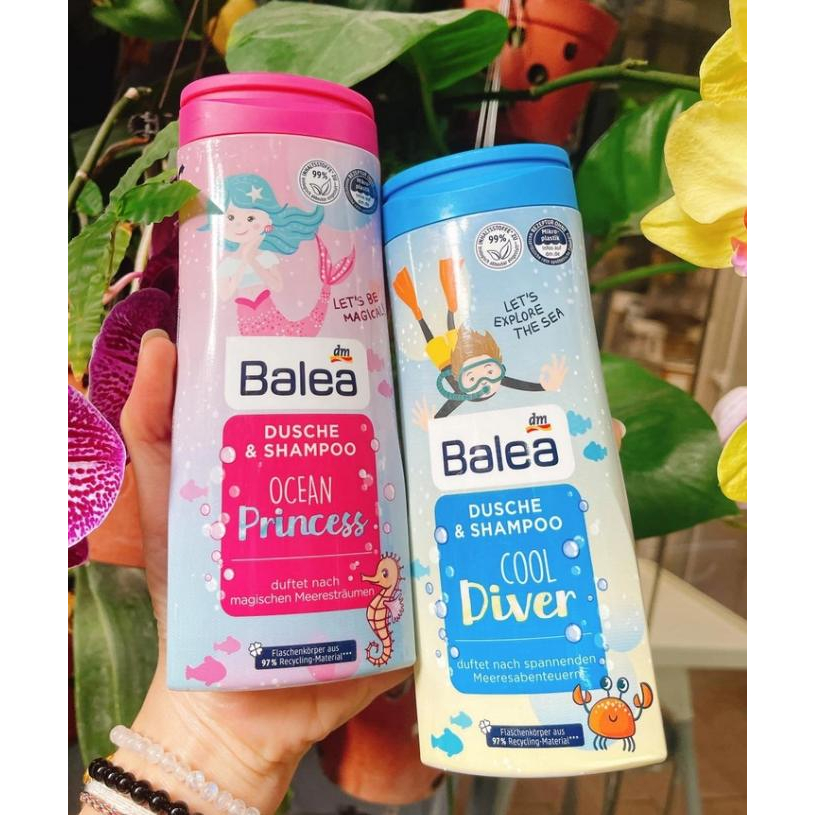 Sữa tắm gội 2in1 Balea Ocean Princess cho bé trai gái 300ml của Đức