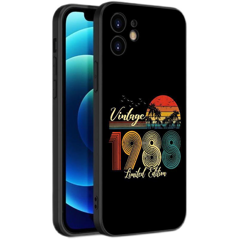 Ốp Điện Thoại Dẻo Vintage 1988 nhiều màu sắc đẹp Chống Sốc Cho iPhone 13 12 11 Pro Max X Xr Xs Max 8 7 6 6s Plus q622