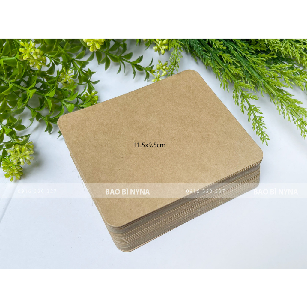50 tờ Thẻ giấy Kraft cực dày dùng làm thiệp cảm ơn, thiệp chúc mừng, Flash card.