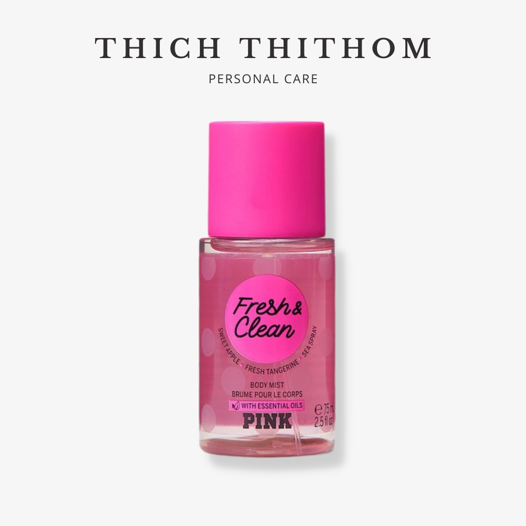 Xịt thơm bodymist PINK VIctoria's Secret Fresh & Clean - 75ml