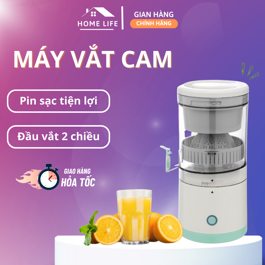 Máy Vắt Cam Tự Động Không Dây Sử Dụng Sạc USB Tiện Lợi, Máy Ép Trái Cây Đa Năng Nhỏ Gọn Dung Tích 400ml
