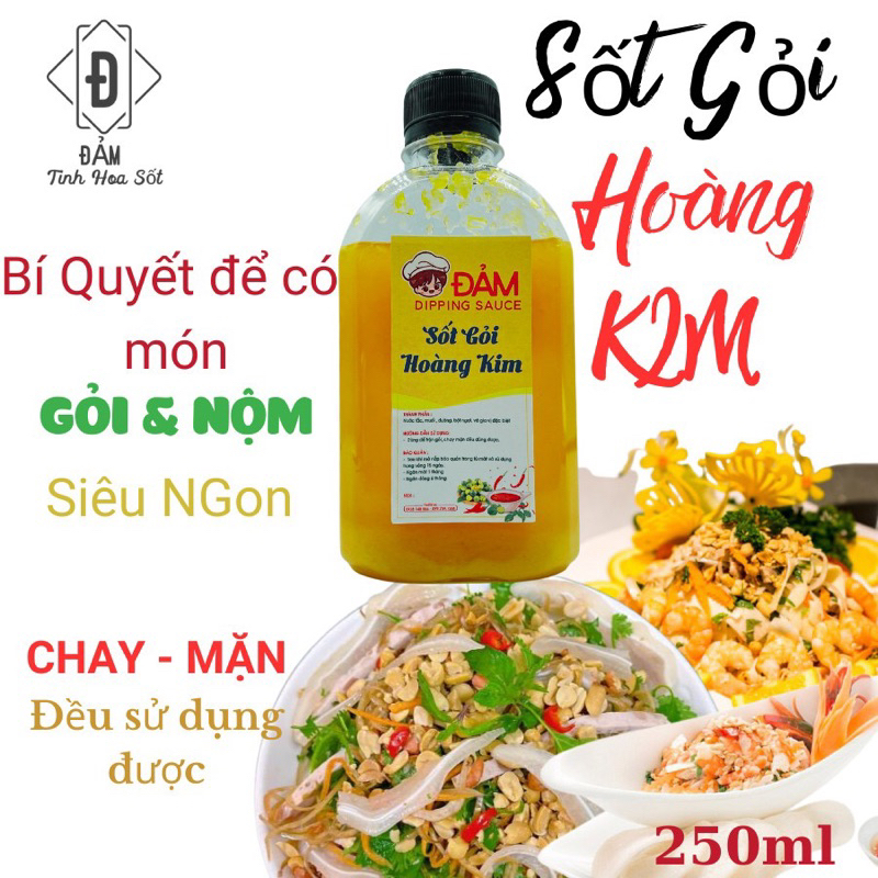 Sốt gỏi hoàng kim Đảm 250ml sử dụng được cho các món chay và mặn