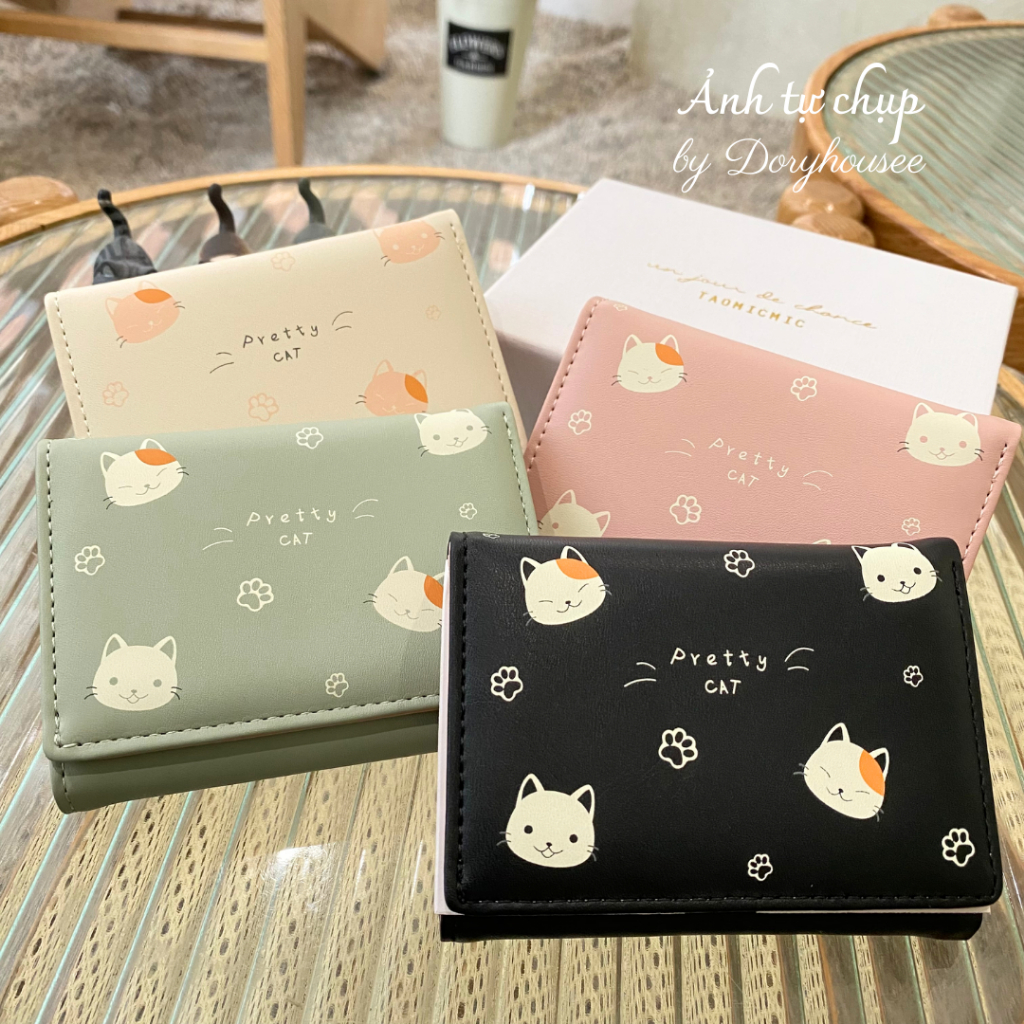 Ví nữ ngắn mini nhỏ da PU cao cấp nhiều màu nhiều mẫu cute dễ thương chính hãng TAOMICMIC doryhousee