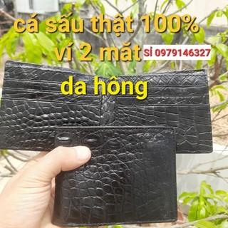 Ví nam da cá sấu thật 100%.2 mặt da thật. da hông .bóp nam da cá sấu 2 mặt .