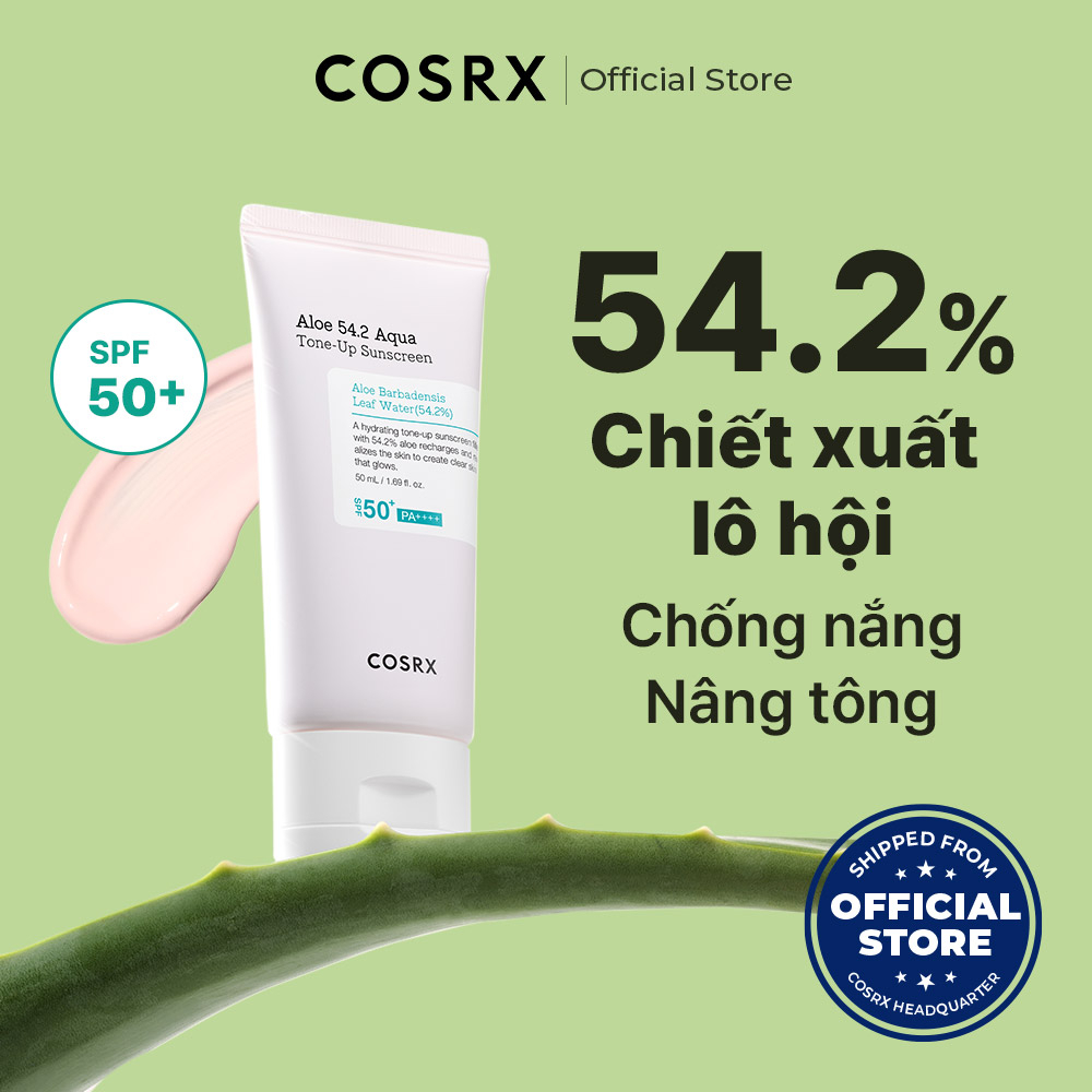 Kem chống nắng COSRX SPF50+ PA++++ chiết xuất lô hội và niacinamide 54.2% nâng tông tự nhiên làm dịu và sáng da