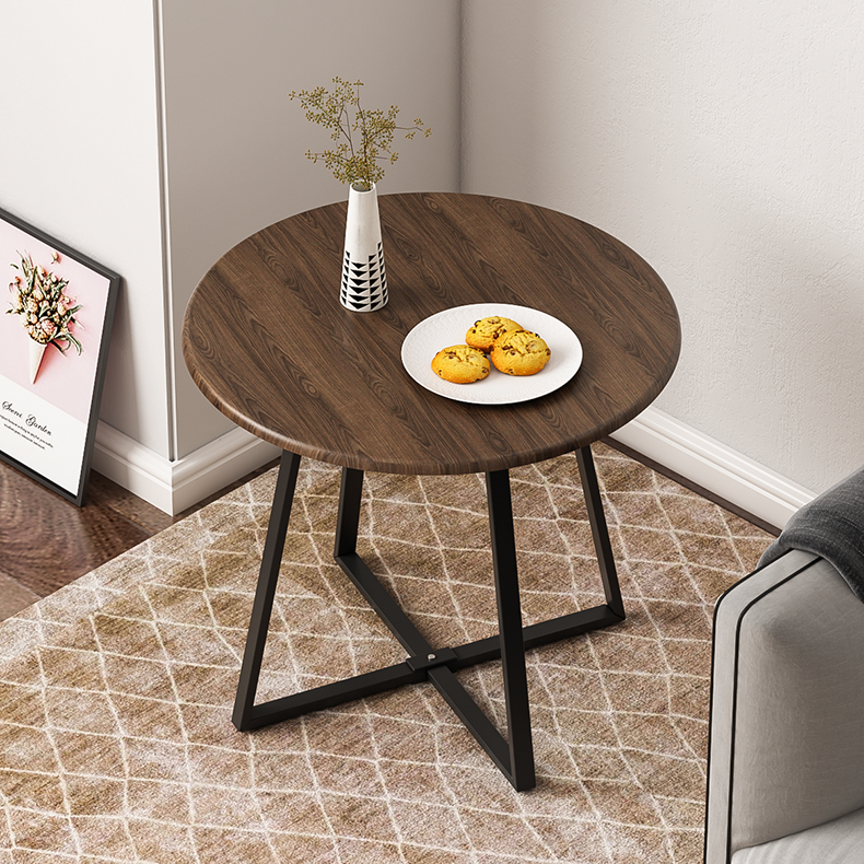 Bàn trà sofa mặt tròn chân vuông sắt 2 màu lựa chọn - GM85