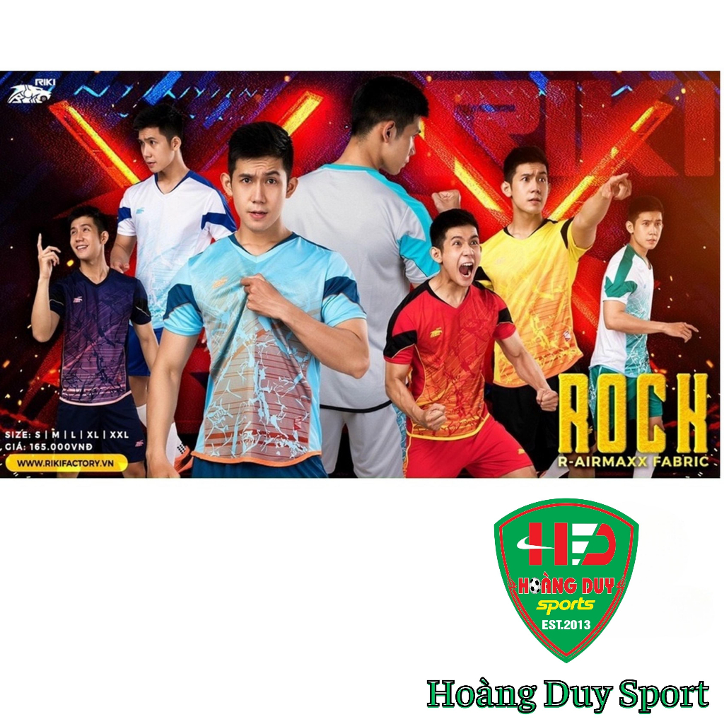 Quần áo bóng đá không logo RIKI Rock Mẫu Mới - vải mè cực đẹp, co giãn 4 chiều, thoáng khí