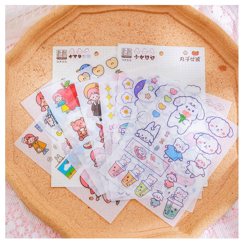 Miếng Dán Sticker Họa Tiết Hoạt Hình Trang Trí