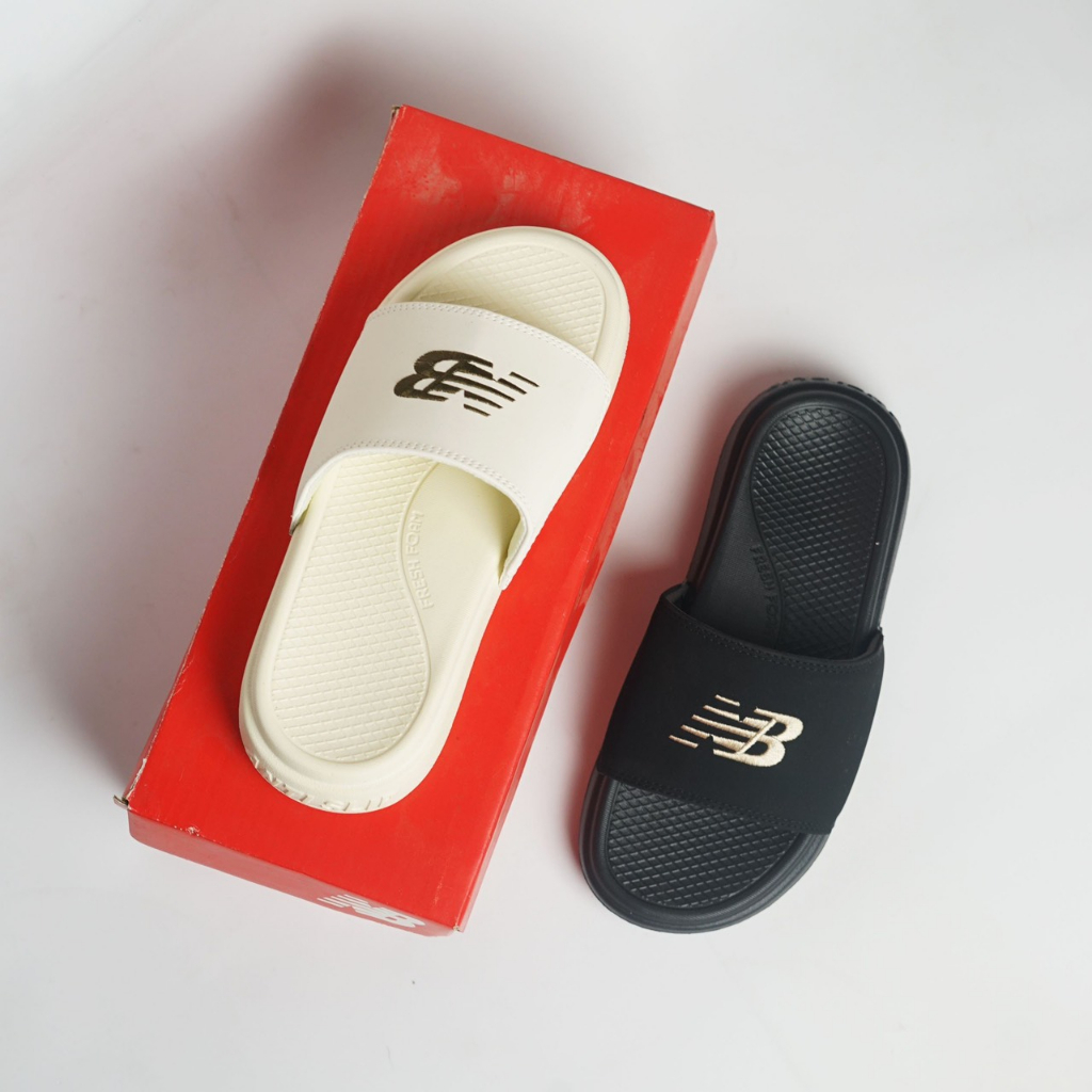 Dép quai ngang nam/nữ NEW BALANCE LOGO 4P - mang êm chân - hàng vnxk - Bghouse