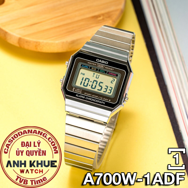 Đồng hồ unisex dây kim loại Casio chính hãng A700 Series