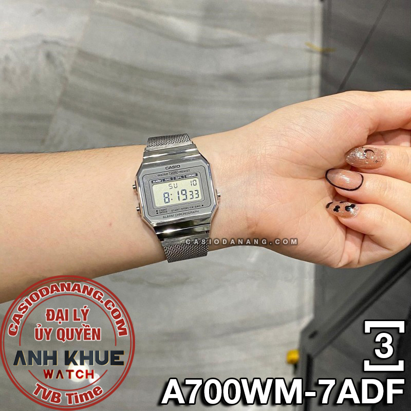 Đồng hồ unisex dây kim loại Casio chính hãng A700 Series