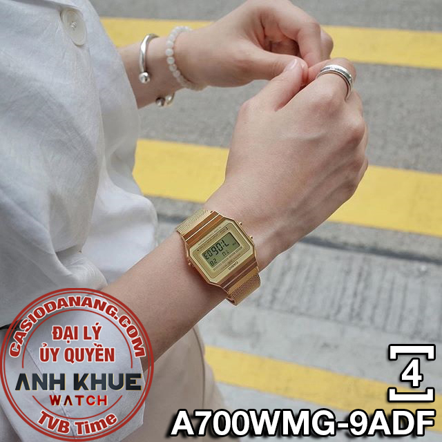 Đồng hồ unisex dây kim loại Casio chính hãng A700 Series