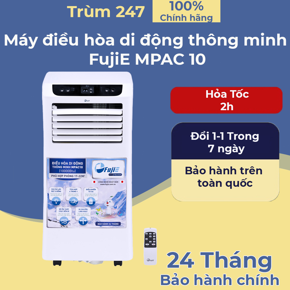 Máy điều hòa di động thông minh FujiE MPAC10 công nghệ nhật bản bảo hành chính hãng 24 tháng