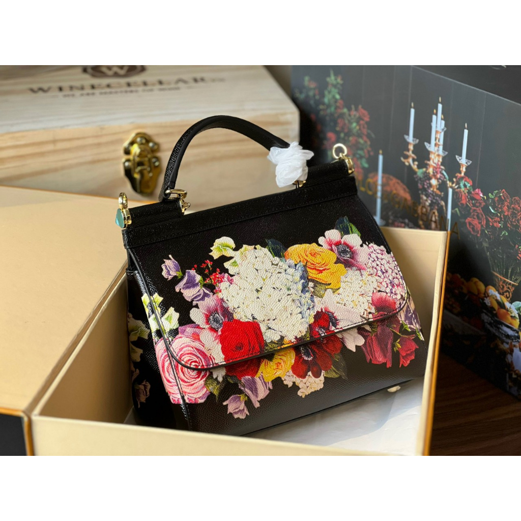 Túi quai xách hoạ tiết DO.LCE&GAB.BANA size 25cm [LINGER]