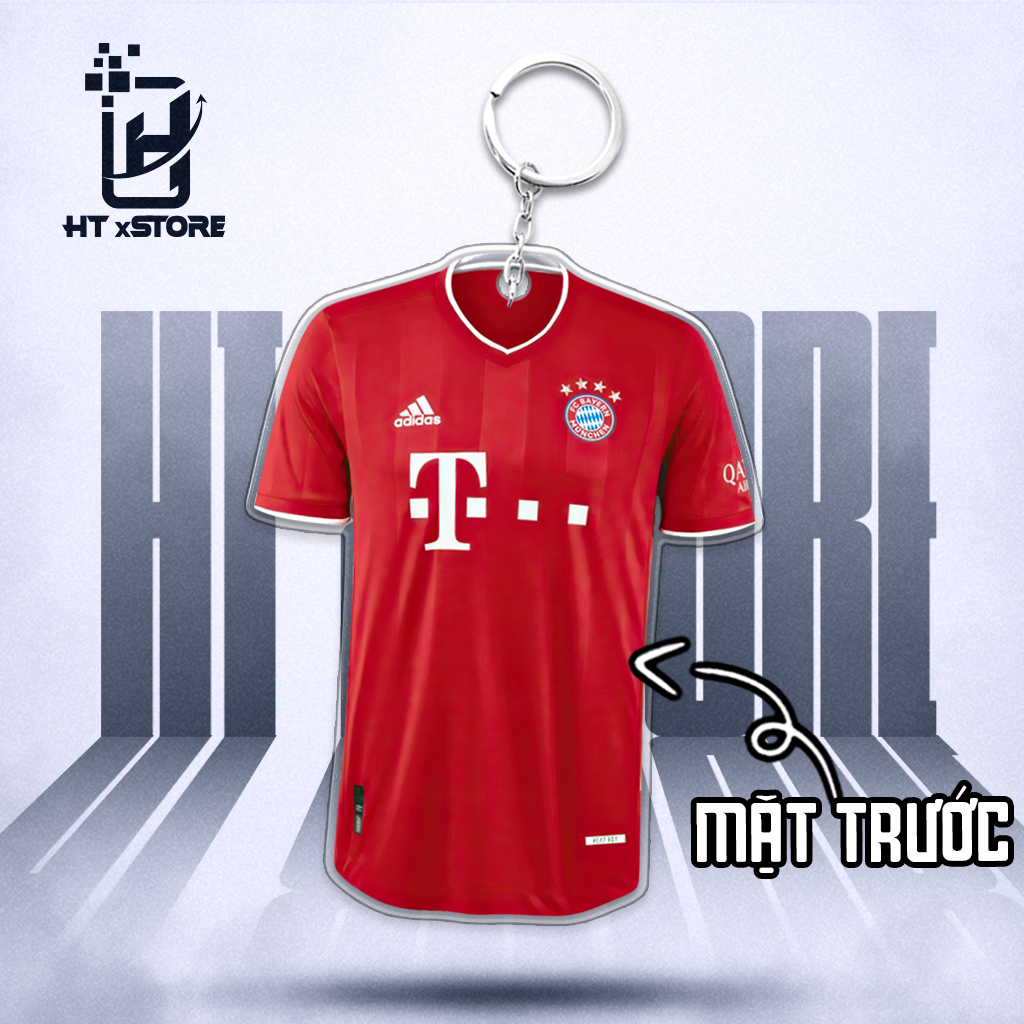 Móc khóa áo bóng đá CLB Bayern Munich in tỉ số chiến thắng 8-2 trước Barcelona, móc khóa tỉ số cho fan bóng đá