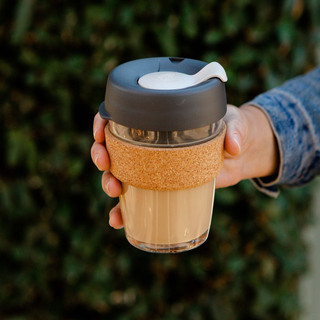 Ly thủy tinh KeepCup Cork BLACK Glass Reusable Cup