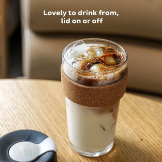Ly thủy tinh KeepCup Cork BLACK Glass Reusable Cup