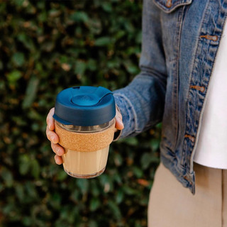 Ly thủy tinh KeepCup Cork BLACK Glass Reusable Cup